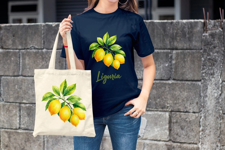 Liguria-Navy-Cytryny-Torba-Oliwkowy