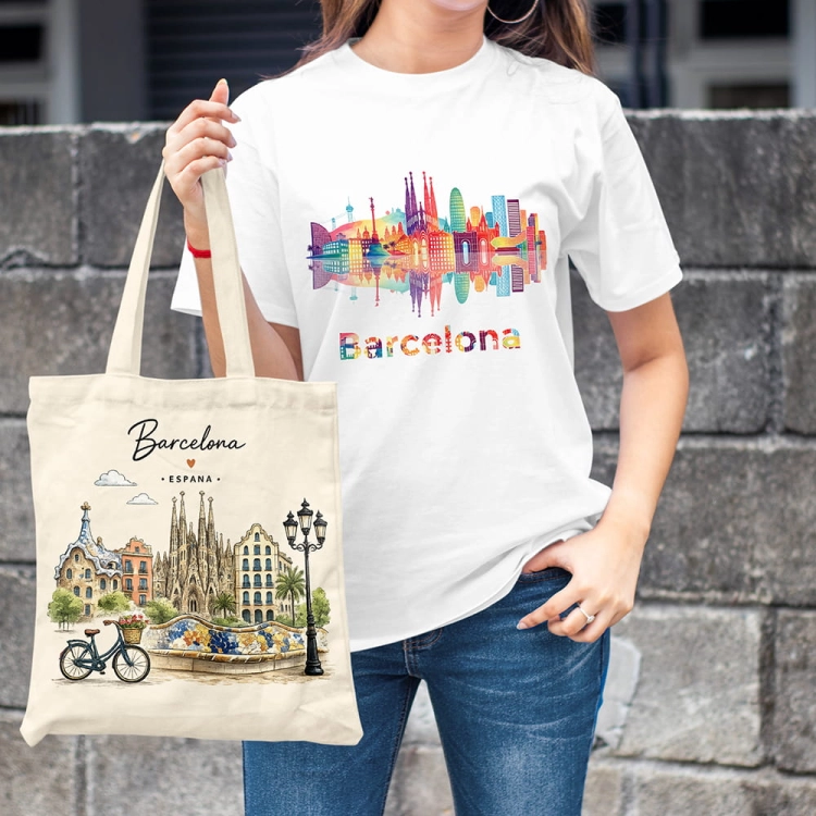 Koszulka-Kobieta-Barcelona-Biała