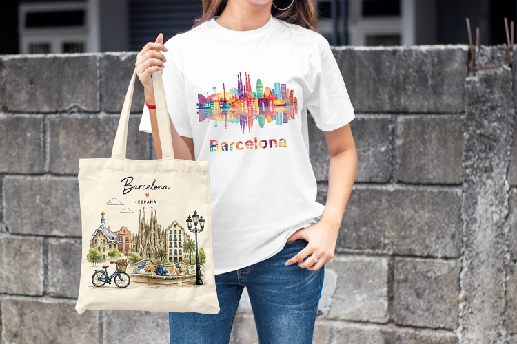 Koszulka-Kobieta-Barcelona-Biała
