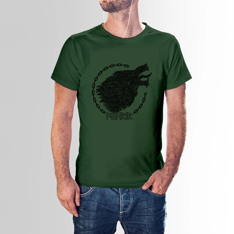 Wzór Wilk Fenrir Green Bottle