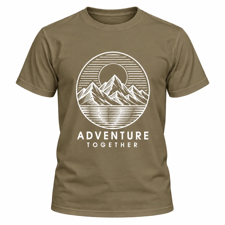 Koszulka Adventure Together z górskim emblematem