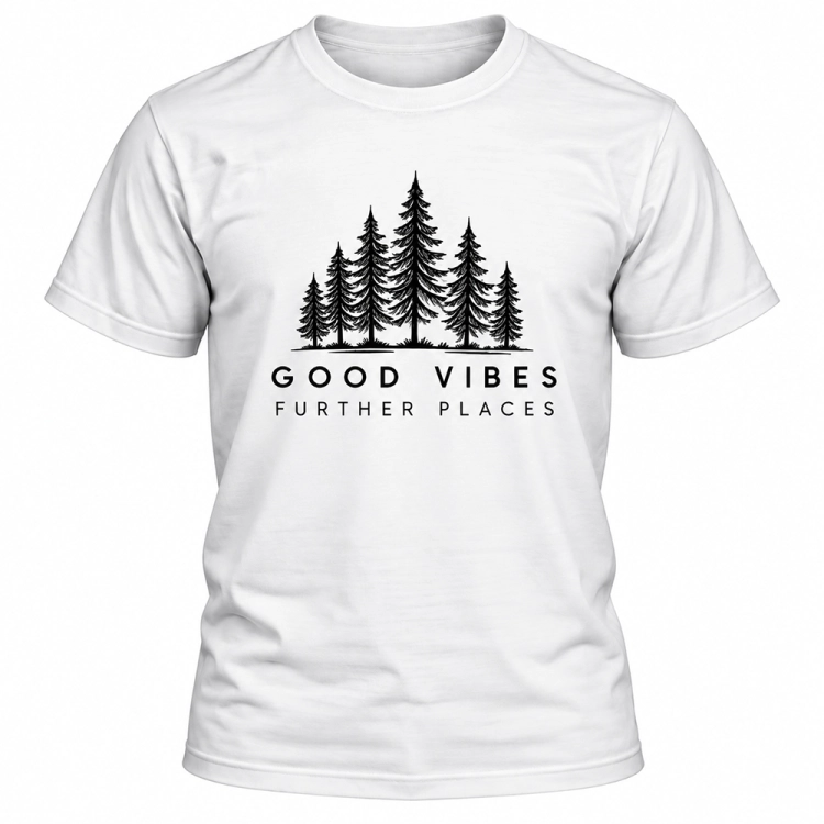 Koszulka Biała Bawełniana z Nadrukiem Good Vibes