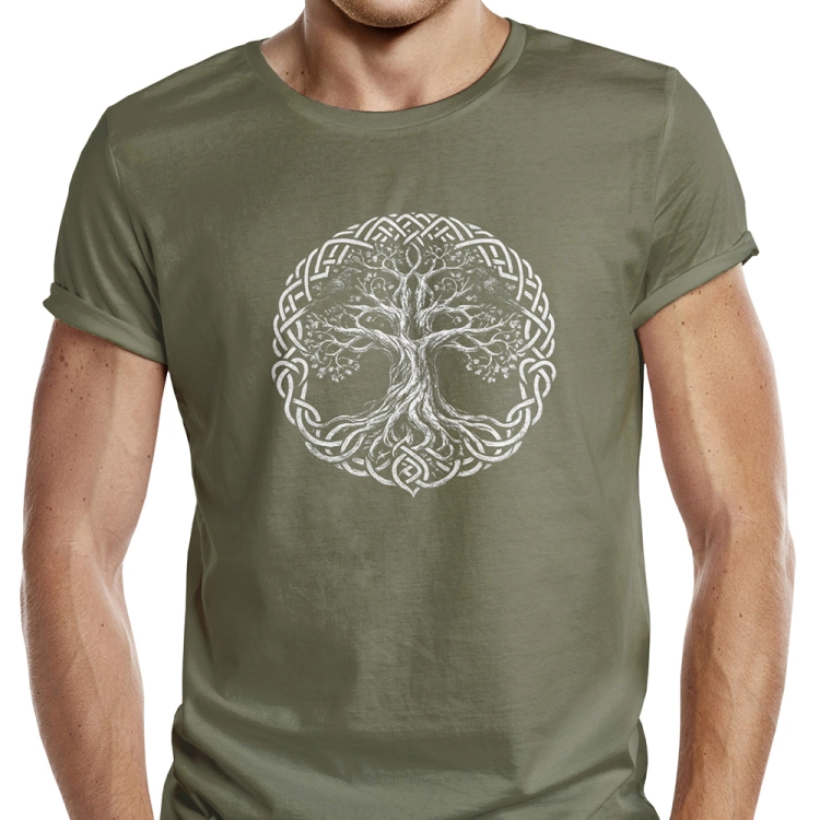 Koszulka-Yggdrasil-Khaki