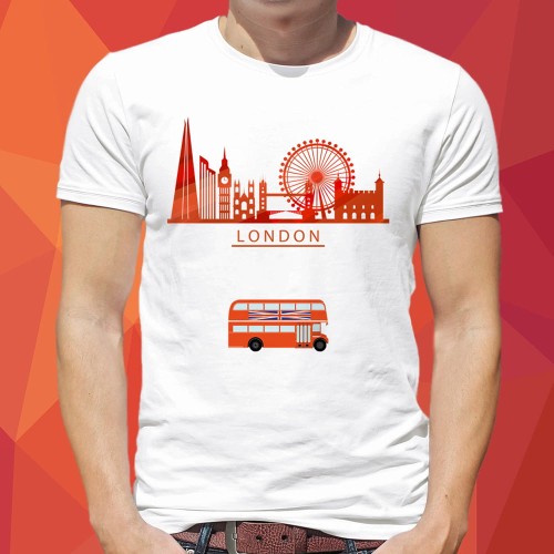 Koszulka-Biala-T-Shirt-City-Break-Londyn-Panorama-Czerwona-2-Pomaranczowa-1000px