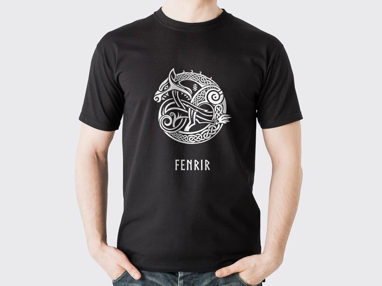 Koszulka-Czarna-T-Shirt-Fenrir-Wiking