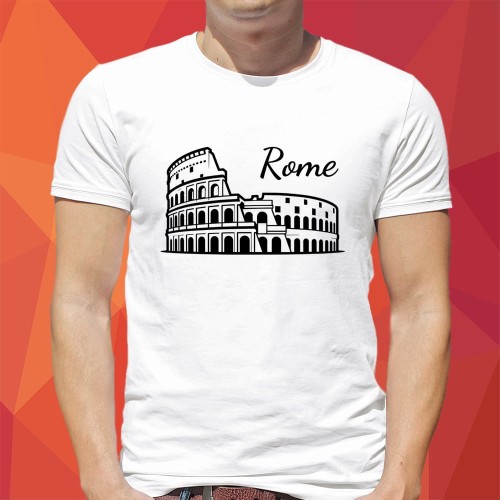 Koszulka-T-Shirt-Biała-City-Break-Rzym-Koloseum