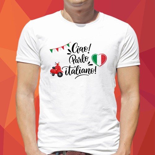 Koszulka-Biała-Ciao-Parlo-Italiano