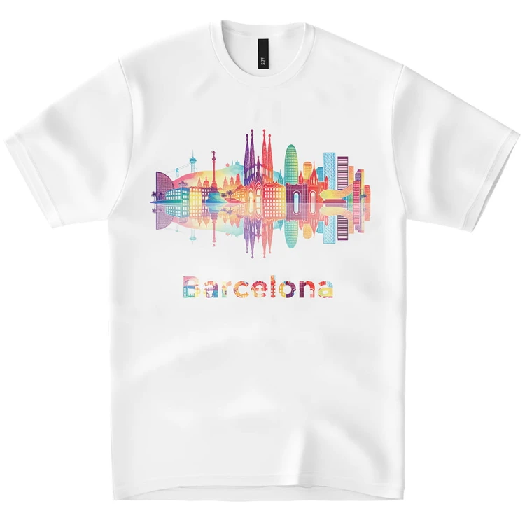 Koszulka-Biała-City-Break-Barcelona