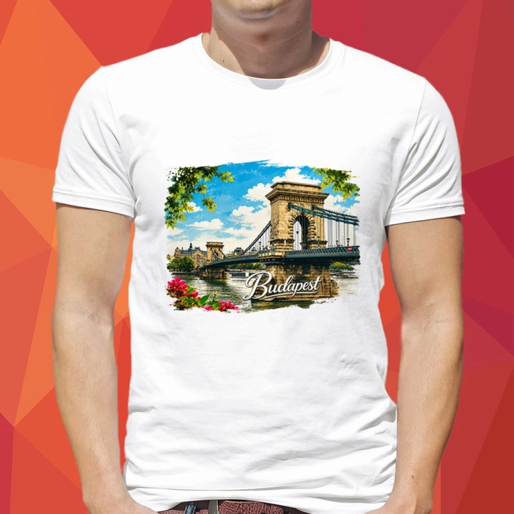 Koszulka-Biala-T-Shirt-City-Break-Budpaest