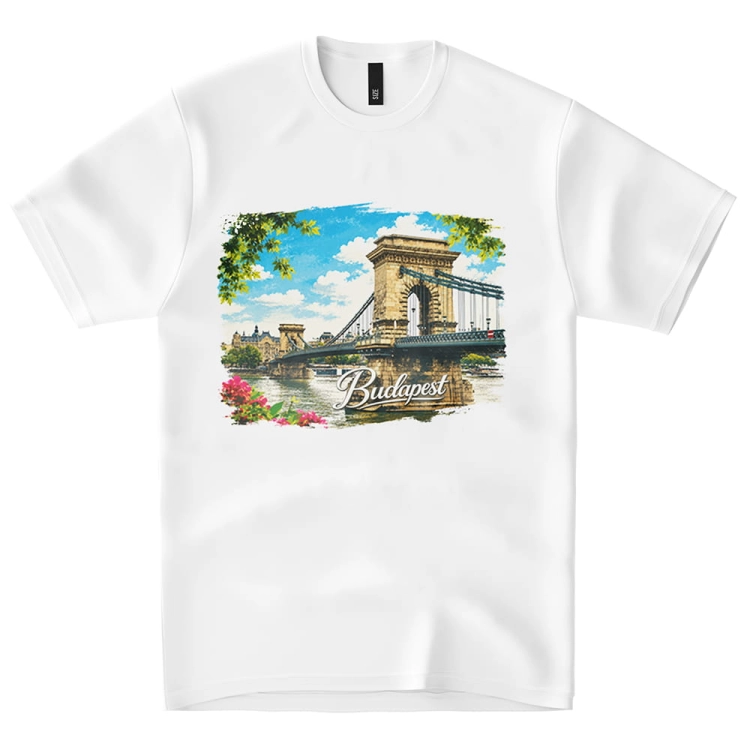 Koszulka-Biala-T-Shirt-City-Break-Budpaest