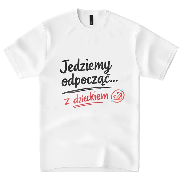 Koszulka-Biala-T-Shirt-z Dzieckiem