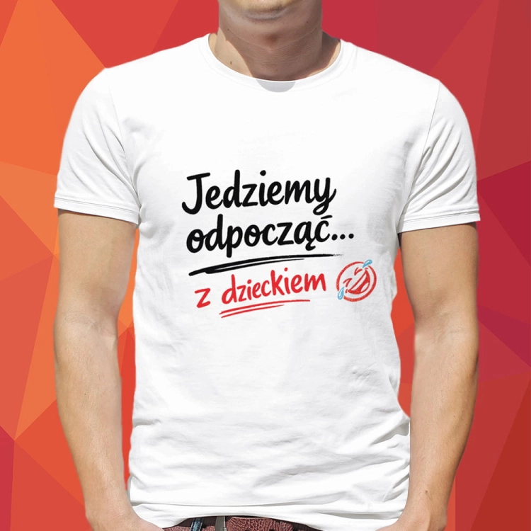 Koszulka-Biala-T-Shirt-z Dzieckiem
