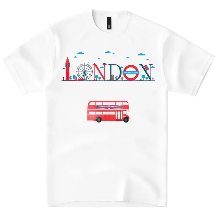 Koszulka-Biala-T-Shirt-City-Break-Londyn-Napis