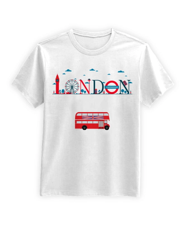 Koszulka-Biala-T-Shirt-City-Break-Londyn-Napis-Panorama