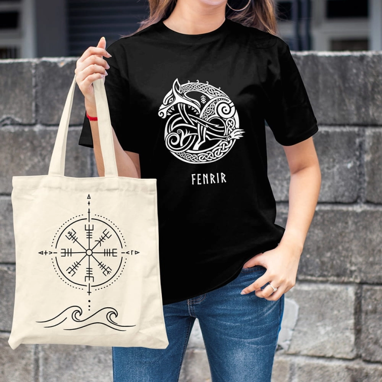 Kobieta-Koszulka-Czarna-T-Shirt-Fenrir-Wiking