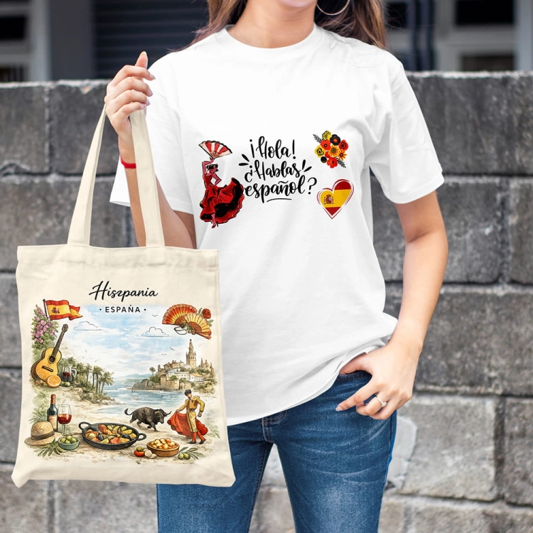 Kobieta-Koszulka-Biala-T-Shirt-Hola