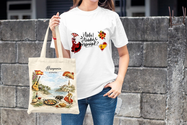 Kobieta-Koszulka-Biala-T-Shirt-Hola
