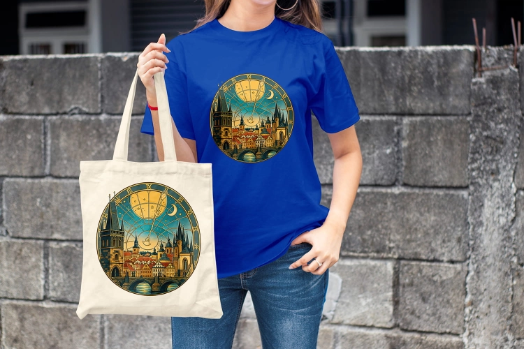 Kobieta-Koszulka-Royal-Blue-City-Break-Praga
