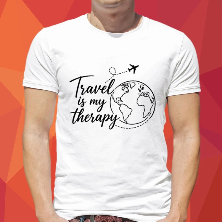 Koszulka-Biala-Travel-is-my-therapy