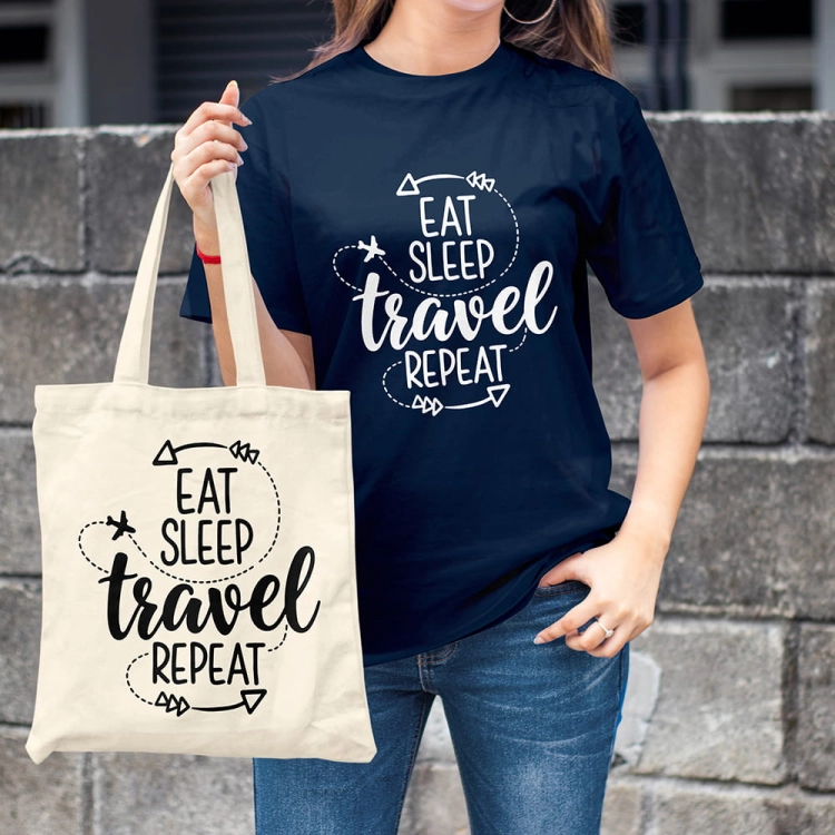 Kobieta-Koszulka-Navy-Travel