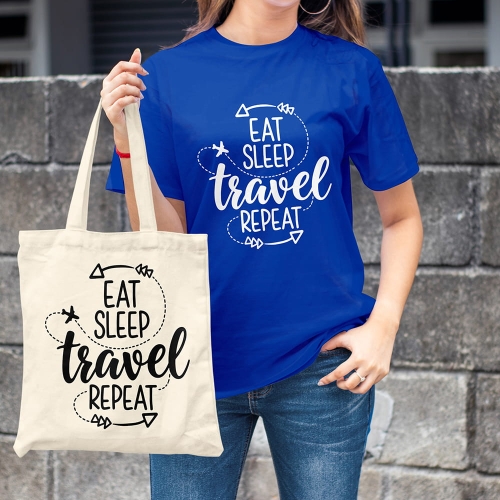 Kobieta-Koszulka-Royal-Blue-Travel