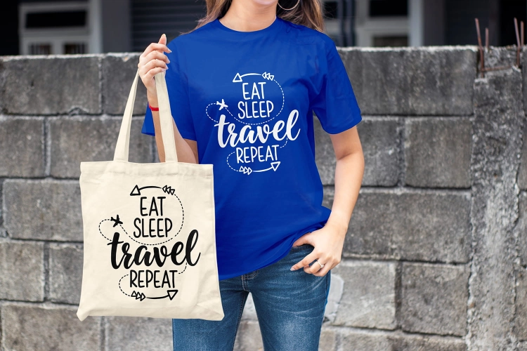 Kobieta-Koszulka-Royal-Blue-Travel